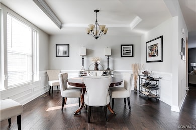 Dining room featuring wood-type flooring and natur