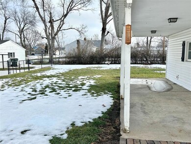 Patio and backyard.