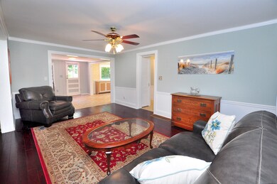 Living room with engineered wood flooring