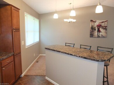 Breakfast bar with seating for 3.