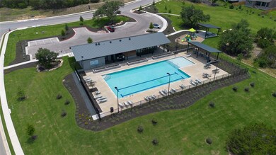 Bird's eye view of a pool area