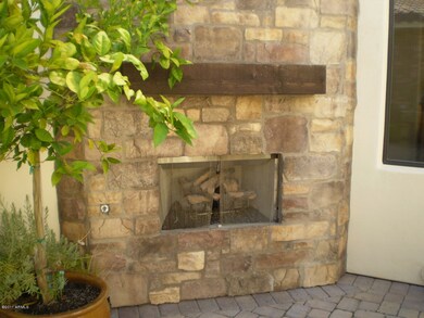 Entrace courtyard fireplace