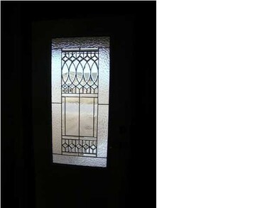 Glass in the front door.