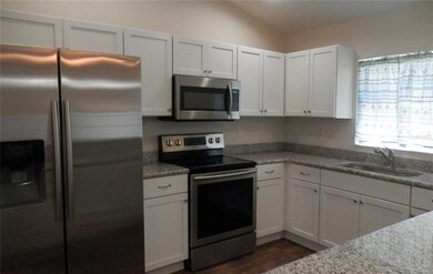 Matching stainless steel appliances. 