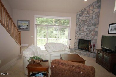 Living room with fireplace.