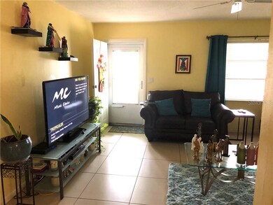 Living room looking at front door