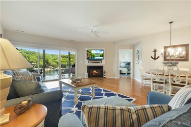 Living area with gas fireplace.
