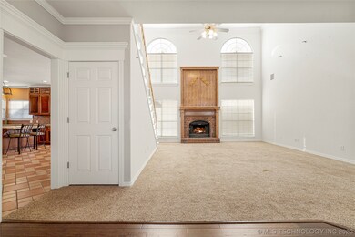 Generous storage closet under the stairs.
