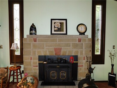 Wood burning insert in family room for those cool
