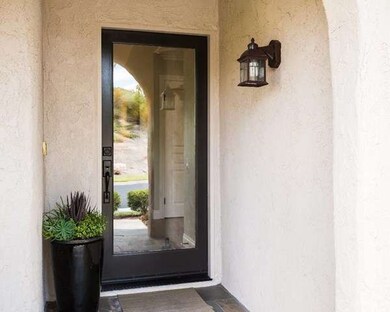 Stylish glass front door