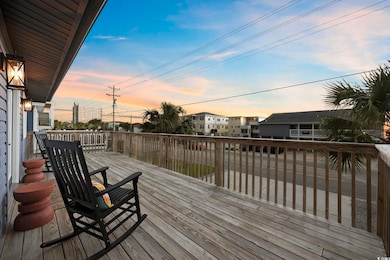 View of deck at dusk
