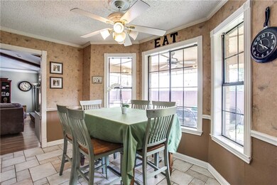 The breakfast room has the best view of the pool a