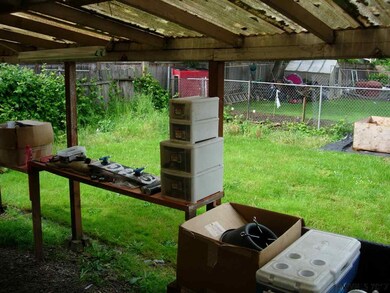 Large patio in back yard.