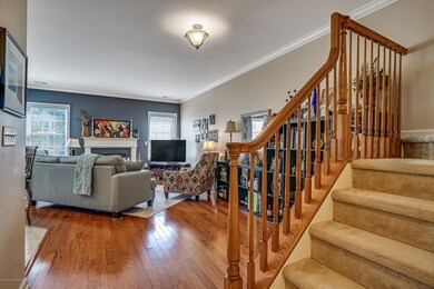 Hardwood floors in living area