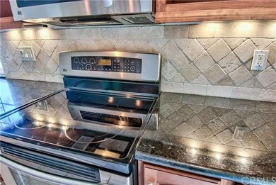 Granite slab and tumbled tile