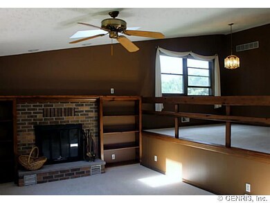Living Room Living room with lofted dining room!