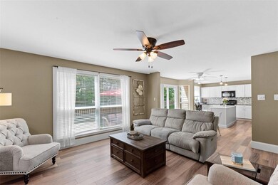 Lots of warm natural light fills this heart of the