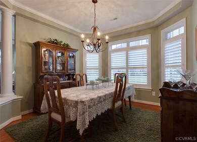 Formal dining room with tray ceiling and beautiful
