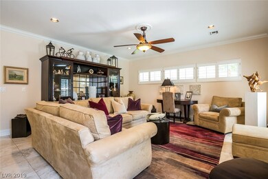 Family room with marble tiles