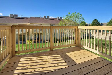 The rear deck has views out to the common area - a
