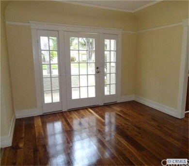 French doors in formal dining room