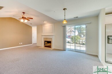 Patio is off dining area through slider doors.