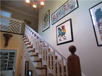 entrance to home with newell post
