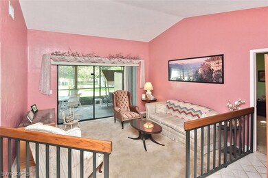 Living Room with Cathedral Ceiling