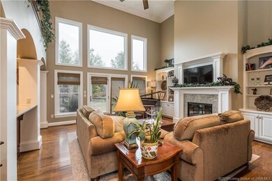 Gorgeous two story Great Room with a wall of windo