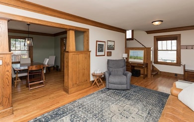 Living space opens to dining room.