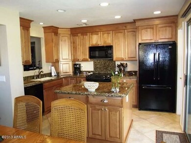 Kitchen with granite countertops