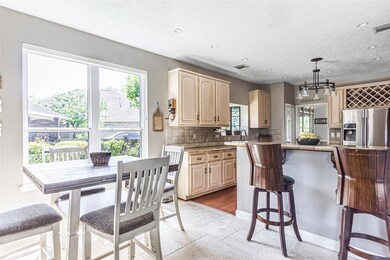 Breakfast area with motorized window coverings !