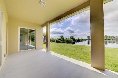 Covered Patio with view of lake