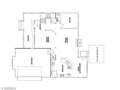 1st Floor Plan - First Floor Study, Open Floor Pla