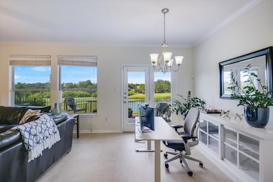 Office space with crown molding, plenty of natura