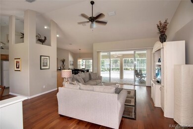 Great Room with view of Lanai & Pool Area