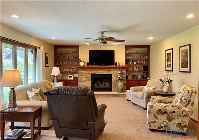 Family room with built-ins.