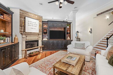 Stairs are off this main living space.
