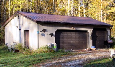 View of detached garage