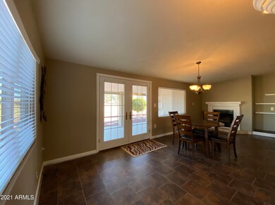 French Doors and Fireplace