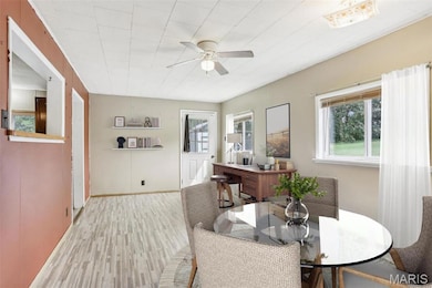 Virtually staged multi-use room