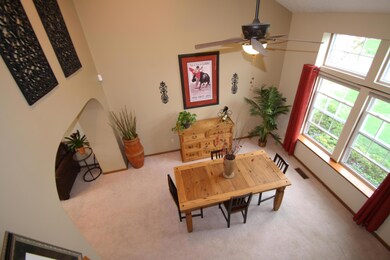 Vaulted great room currently used as din