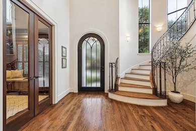 The entrance is wide and welcoming with beautiful