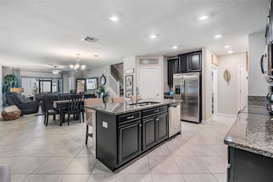 Spacious kitchen is open to family room
