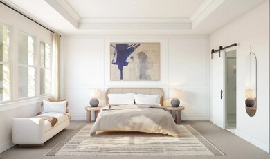 Primary suite with decorative feature wall