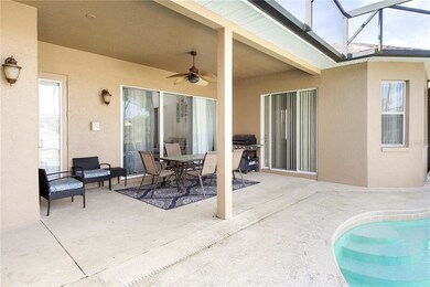 The extended living space of this lanai is covered