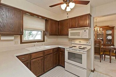 Kitchen. Looking toward dining room, counter tops,