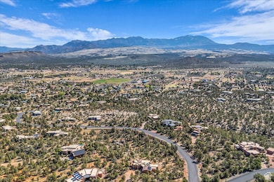 Drone / aerial view with a mountain view