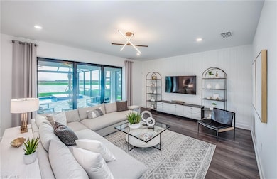 Interior photos are of a staged model home. Illust