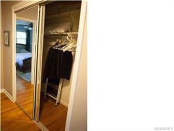 This hall closet provides some extra storage.